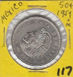 MEXICO 1957 SILVER PESO