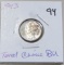 1943 TONED CHOICE BU MERCURY DIME