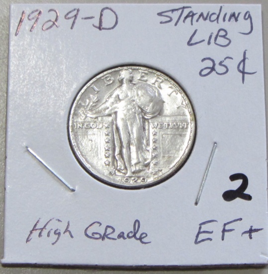 HIGH GRADE 1929 D STANDING LIBERTY QUARTER