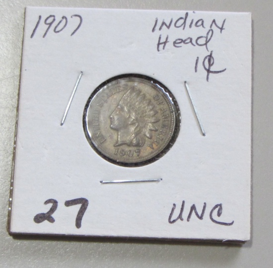 1907 UNC INDIAN HEAD CENT