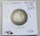 1953 ARROWS SEATED LIBERTY QUARTER