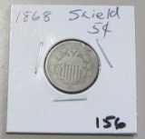 1868 SHIELD NICKEL