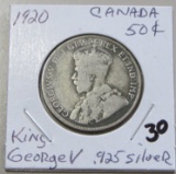 1920 CANADA SILVER HALF DOLLAR KING GEORGE V