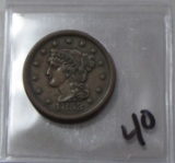 1853 BRAIDED HAIR LARGE CENT HIGH GRADE