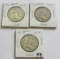 Lot of 3 - 1951, 1951-D & 1952 Franklin Half Dollar