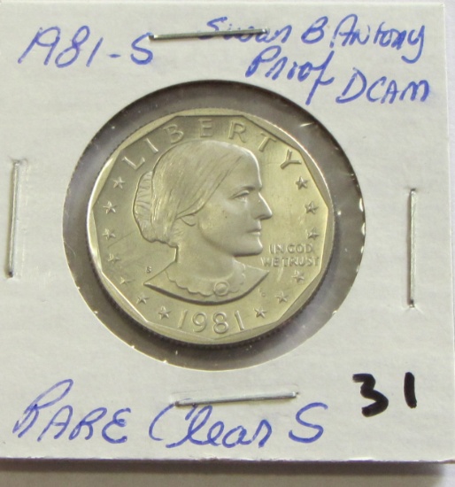 1981-S $1 Susan B. Anthony Proof Cameo Type 2 - Rare Clear S