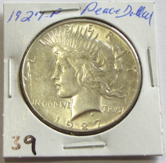 1927 Peace Dollar - AU/BU Better Date