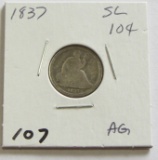 1837 SEATED DIME