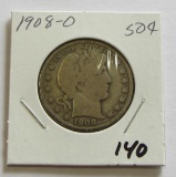 1908-O BARBER HALF