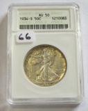 1934-S Walking Liberty Half Dollar ANACS AU50