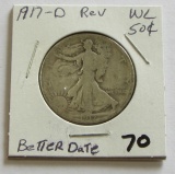 1917-D REVERSE MM BETTER DATE WALKING HALF