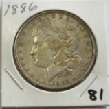 $1 1886 MORGAN SILVER DOLLAR