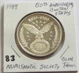 1989 50TH ANNIVERSARY CENTRAL STATES TOKEN