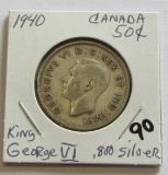 1940 CANADA HALF .800 SILVER