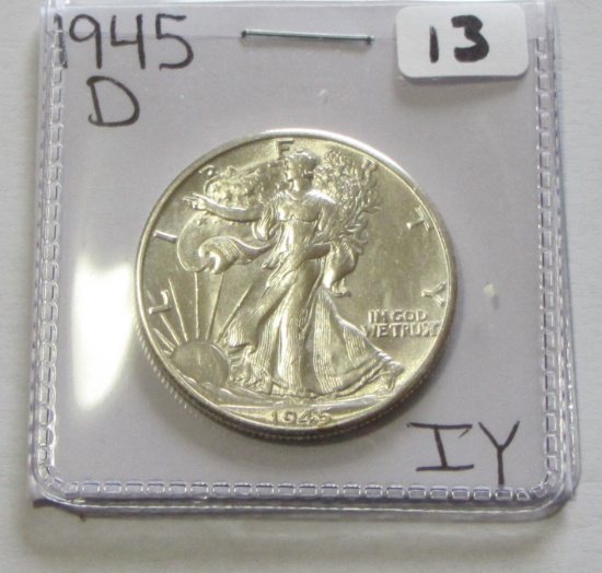 1945-D HIGH GRADE WALKING LIBERTY HALF