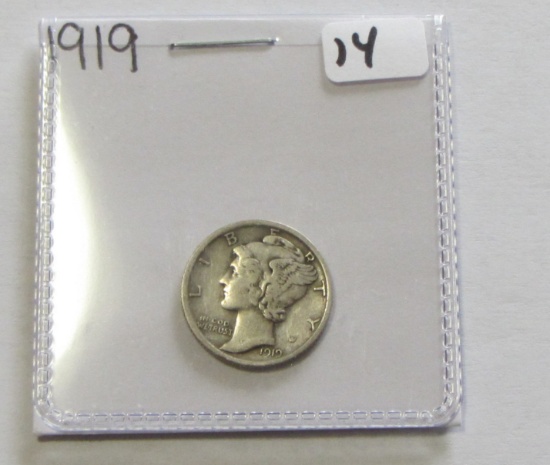 1919 MERCURY DIME