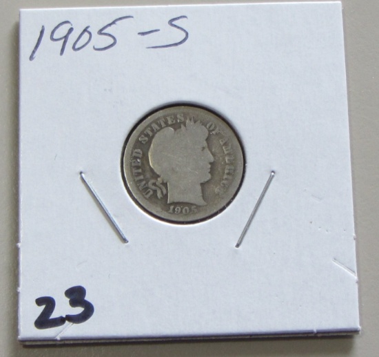 1905-S BARBER DIME