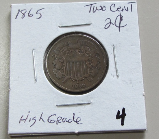 1865 2 CENT PIECE HIGH GRADE