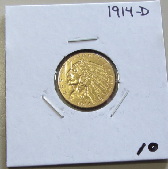 1914-D $2.5 GOLD HIGH GRADE INDIAN