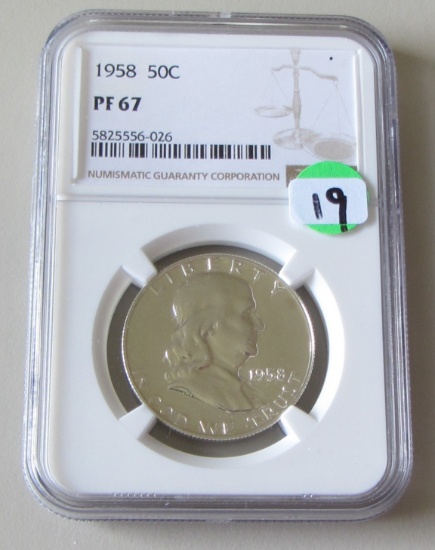 1958 FRANKLIN PROOF NGC 67