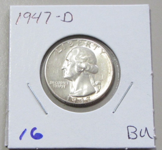 1947 D BU SILVER QUARTER