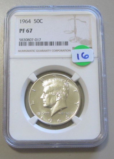 1964 KENNEDY HALF NGC PROOF 67