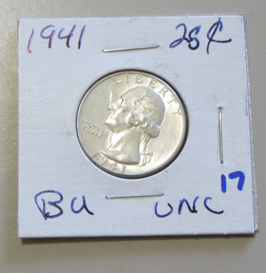 1941 BU SILVER QUARTER