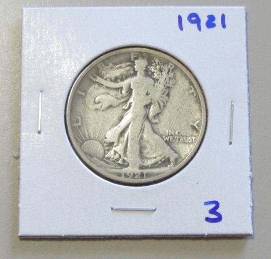 KEY 1921 WALKING LIBERTY HALF