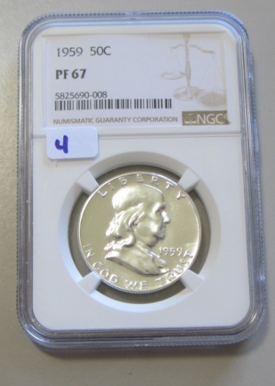 1959 PROOF FRANKLIN NGC 67