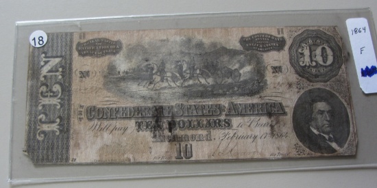 $10 CONFEDERATE 1864