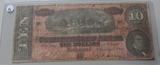 $10 CONFEDERATE 1864