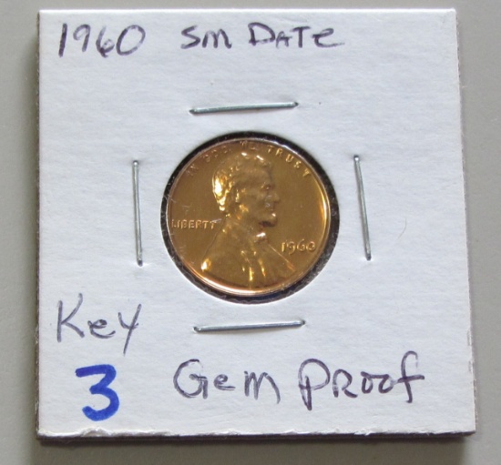 1960 KEY  SMALL DATE GEM PROOF CENT