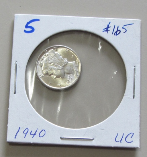 1940 GEM MERCURY DIME