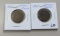 Lot of 2 - 1864 & 1865 2 Cent Piece