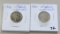 Lot of 2 - 1915 & 1916 Buffalo Nickel 