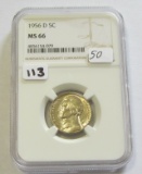 1956 D NICKEL NGC MS 66