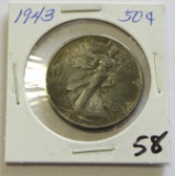 1943 Walking Liberty Half Dollar - Toned