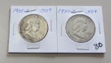Lot of 2 - 1951-D & 1951-S Franklin Half Dollar