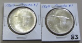 Lot of 2 - 1967 Canada Silver Dollar PL