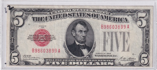 $5 RED SEAL 1928 BETTER DATE