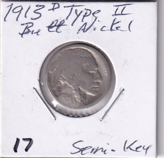 1913-D TYPE 2 BUFFALO NICKEL