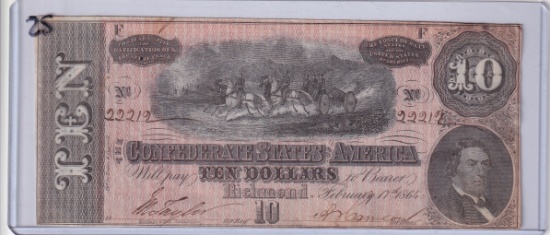 $10  CONFEDERATE 1864