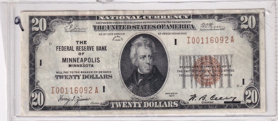 $20 FRBN 1929 MINNESOTA