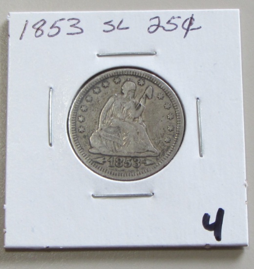 1853 SEATED QUARTER