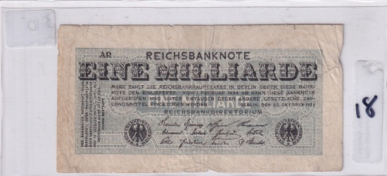 REICHSBANK NOTE GERMANY BERLIN 1924