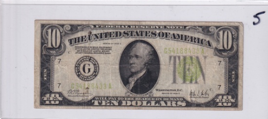 $10 REDEEMABLE IN GOLD FRN 1928