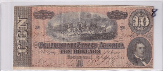 $10 CONFEDERATE 1864