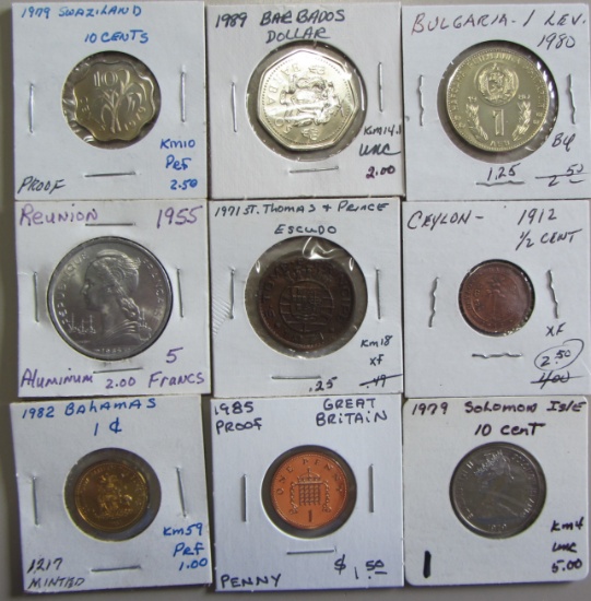 SET OF WORLD FOREIGN COINS