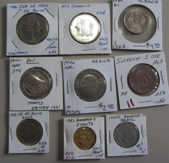 SET OF WORLD FOREIGN COINS