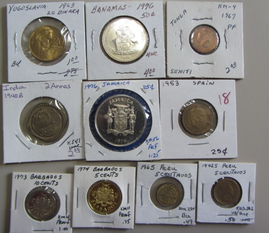 SET OF WORLD FOREIGN COINS